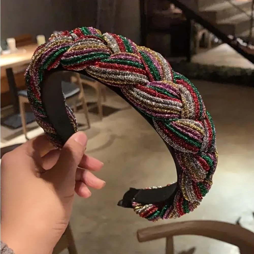 Mixed Colored Braided Wide Headband